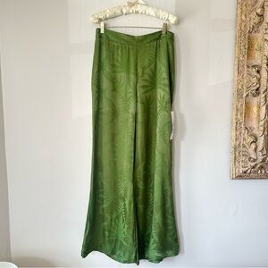 Khaki Palm Jacquard Trousers - NFD